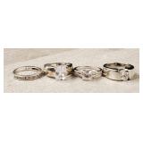 (4) Sterling Rings