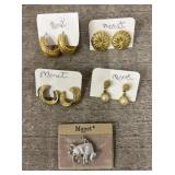 (4) Monet Earrings & (1) Monet Pendant