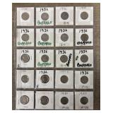 (20) Buffalo Nickels