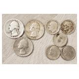 (3) Silver Quarters & (5) Dimes