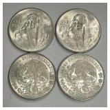 (4) Silver 1978 Cien Pesos Rounds - 2.57 Troy OZ