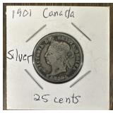 1901 Canada 25 Cent Silver