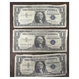 (3) 1957 Silver Certificates