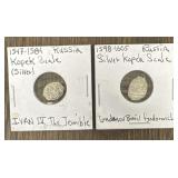 (2) 1500ï¿½s Russia Silver Kopek Scales