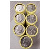 (7) $10.00 Rolls Kennedy Half Dollars