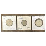 (3) Various Silver Coins from India