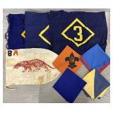 (4) Boys Scouts Bandannas/Scarves & (4) Flags