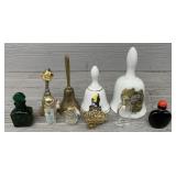 Assortment of Vintage Bells and Perfume Bottles