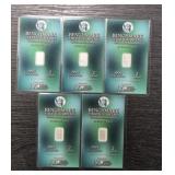 (5) Benchmark 2-Grain Silver Bars #1