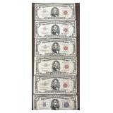 (6) Assorted $5 Bills