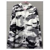 White Camo Zip-Up Hoodie