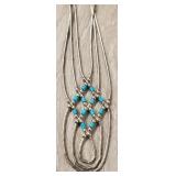 Navajo Liquid Sterling & Turquoise Necklace