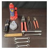Assorted Hand Tools & 2 Ton Bottle Jack