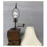 Antique Coffee Grinder Lamp