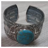 Sterling Silver Bracelet With Turquoise Stone