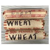 (3) Rolls of Various Wheat Pennies