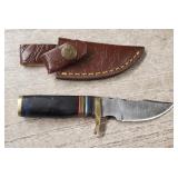 Damascus Fixed Blade Knife w/ Sheath #6