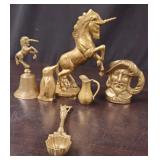 (6) Solid Vintage Brass Pieces