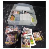 Variety of Sports Cards With Case