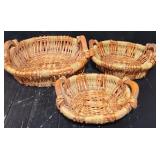 (3) Wooden Baskets