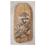 Raccoon Painting on Wood