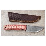 Damascus Fixed Blade Knife w/Sheath #2