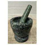 Beautiful Green Natural Marble Mortar & Pestle