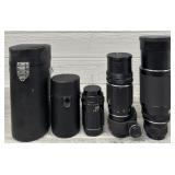 (3) Asahi Pentax Camera Lenses w/ (2) Cases