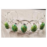 Sterling & Green Turquoise Cuff Bracelet