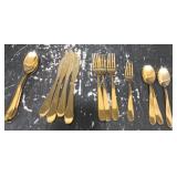 14-Piece Gold Tone Silverware Set