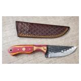 Damascus Steel Fixed Blade Knife w/ Sheath #1