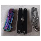 (2) Folding Knives & Multi Tool