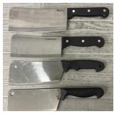 (4) Stainless Steel Butcher Knife/Meat Cleavers