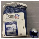 Seahawks Acrylic Blanket Throw & Helmet Bank