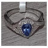 Sterling Silver Ring With Blue Stone