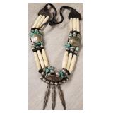 Vintage Sterling & Turquoise Navajo Necklace