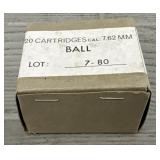 (20) Rounds of Cal 7.62mm Ball Ammo