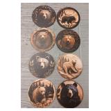 (8) Wood Bear Coasters