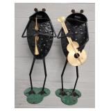 (2) Metal Musical Yard Frogs