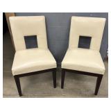 (2) Padded Wooden Leg Chairs