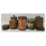 (5) Assorted Vintage Lidded Containers