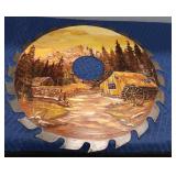 Signed/Dated Saw Blade Painting