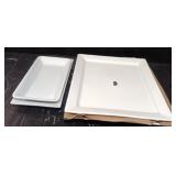 (4) White Serving Dishes