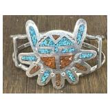 Zuni Native American Turquoise & Coral Cuff
