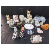 Variety of Ceramic Cats Figures Decor