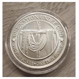 1 oz Silver 'Flag Draped Cross' Round