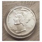 1 oz Silver 'Winged Mercury' Round