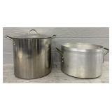 16Qt & 14Qt Aluminum Stock Pots w/ (1) Lid