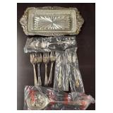 Vintage Relish Tray w/ Utensils