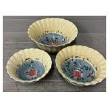 (3)Certified International Scalloped Nesting Bowls